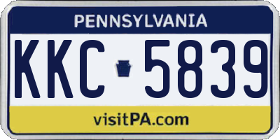 PA license plate KKC5839
