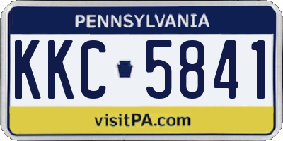 PA license plate KKC5841