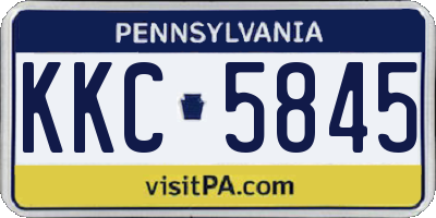 PA license plate KKC5845