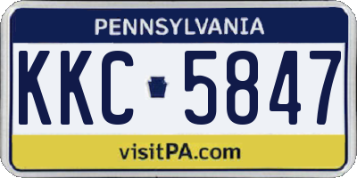 PA license plate KKC5847