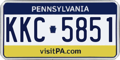 PA license plate KKC5851