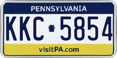 PA license plate KKC5854