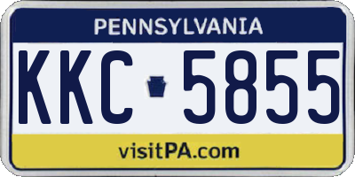 PA license plate KKC5855