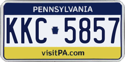 PA license plate KKC5857