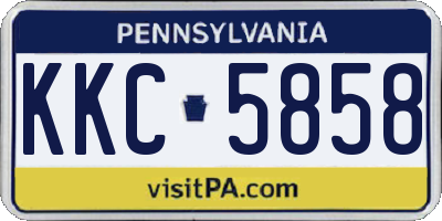PA license plate KKC5858