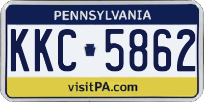 PA license plate KKC5862