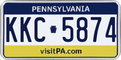 PA license plate KKC5874