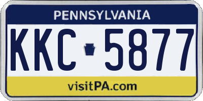 PA license plate KKC5877