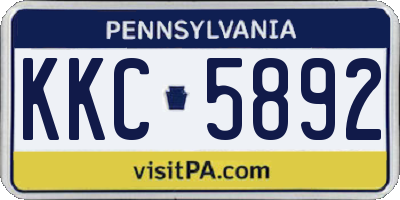 PA license plate KKC5892