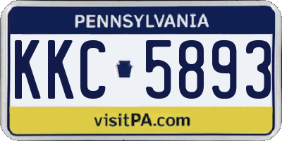 PA license plate KKC5893