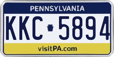 PA license plate KKC5894