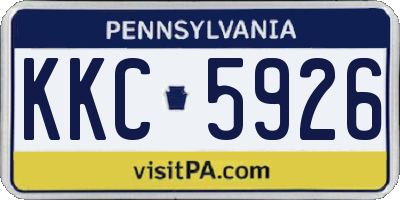 PA license plate KKC5926
