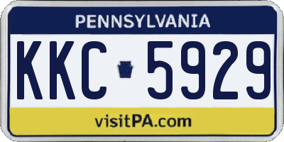 PA license plate KKC5929