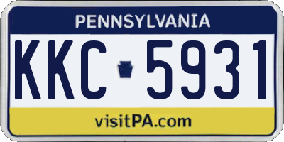 PA license plate KKC5931