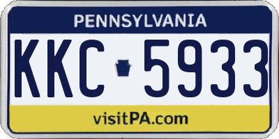 PA license plate KKC5933