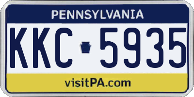 PA license plate KKC5935