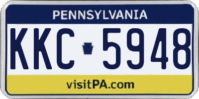 PA license plate KKC5948