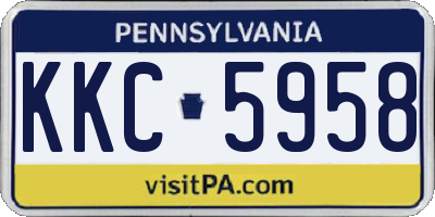 PA license plate KKC5958