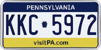 PA license plate KKC5972
