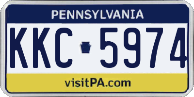 PA license plate KKC5974