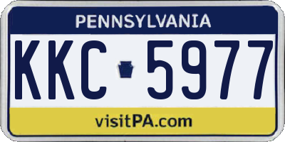 PA license plate KKC5977