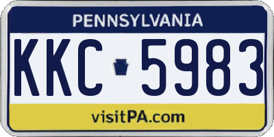 PA license plate KKC5983