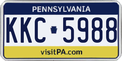 PA license plate KKC5988