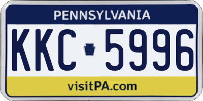 PA license plate KKC5996