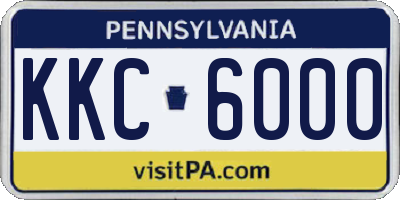 PA license plate KKC6000