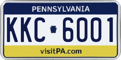 PA license plate KKC6001