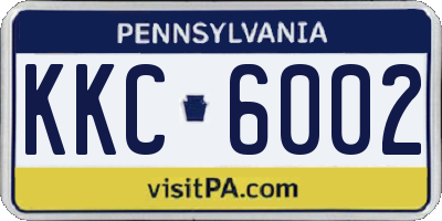 PA license plate KKC6002