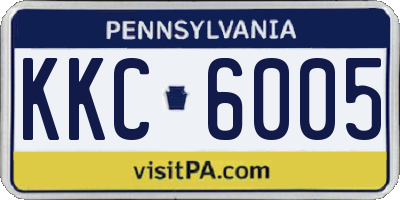 PA license plate KKC6005