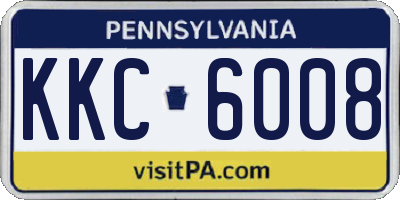 PA license plate KKC6008