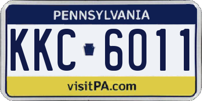 PA license plate KKC6011