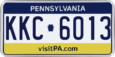 PA license plate KKC6013