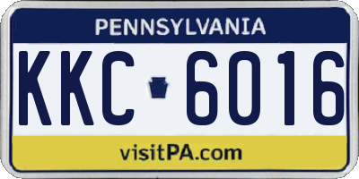 PA license plate KKC6016