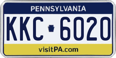 PA license plate KKC6020