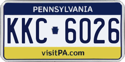 PA license plate KKC6026