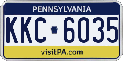 PA license plate KKC6035