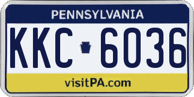 PA license plate KKC6036