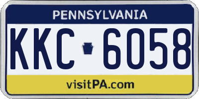 PA license plate KKC6058