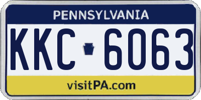 PA license plate KKC6063