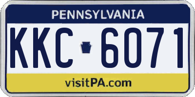 PA license plate KKC6071