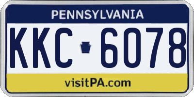 PA license plate KKC6078