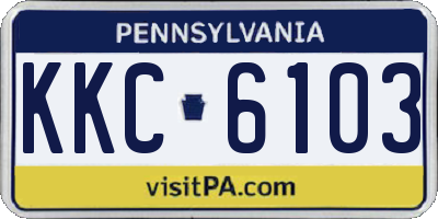 PA license plate KKC6103