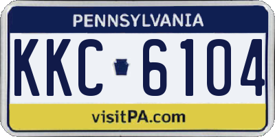 PA license plate KKC6104