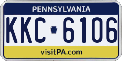 PA license plate KKC6106