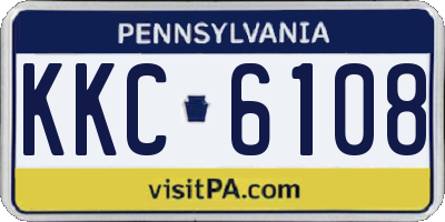 PA license plate KKC6108