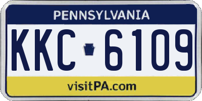 PA license plate KKC6109