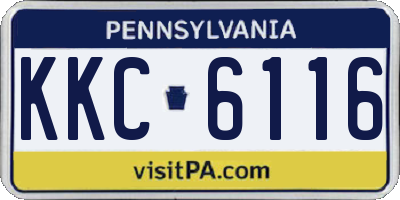 PA license plate KKC6116